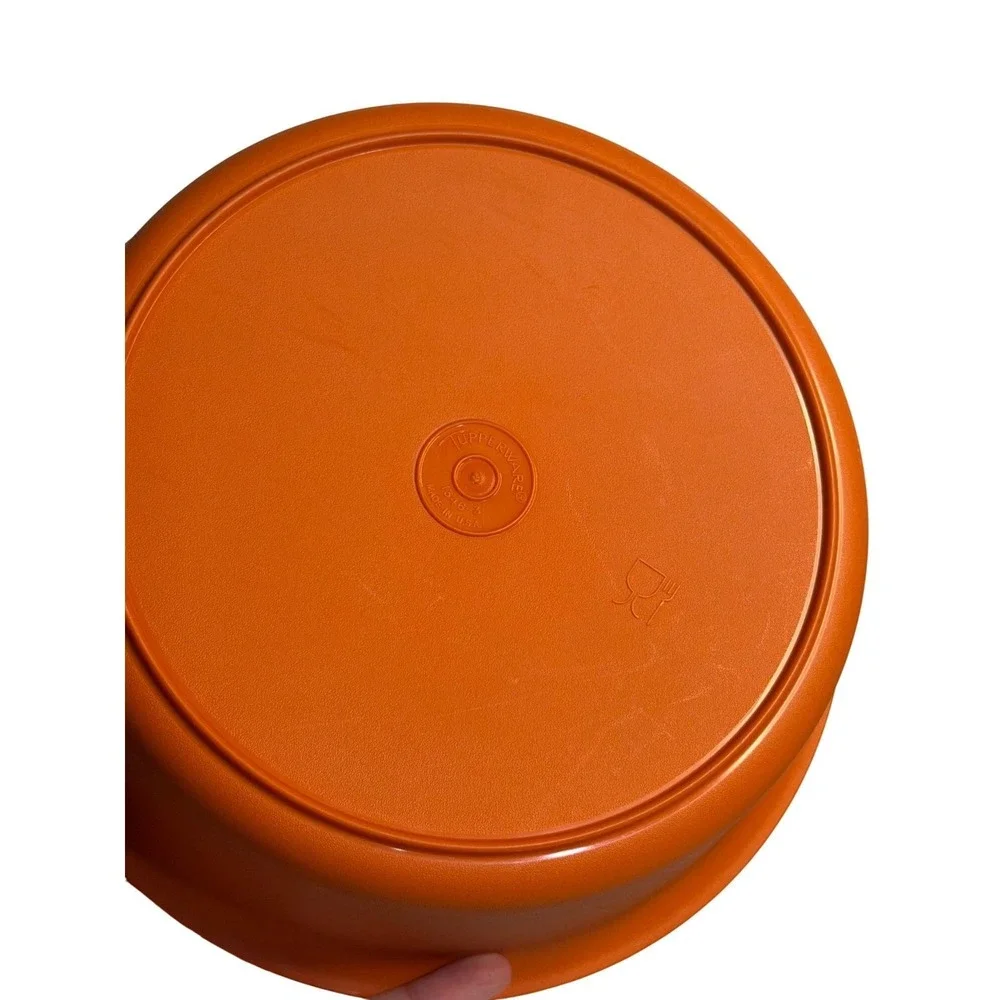 VTG 1980s Tupperware‎ Orange Servalier Canister Starburst 1346-3 USA Made No-Lid